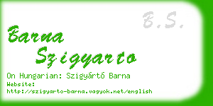barna szigyarto business card